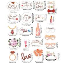 AFYPRTY 23pcs Wedding Photo Props Rose Gold Photo Booth Paper Props Handheld Photo Props Paper Hot Stamping Party Decorations For Wedding Party Decoration Gifts Birthday Graduation