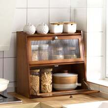 40*28*50cm/15.7*11*19.7in Tabletop Cabinet With Door Mini Kitchen Cabinet 2 Tiers Cupboard Storage Cabinet Small Sideboard Cabinet For Kitchen, Study, Bathroom, Bedroom, Living Room