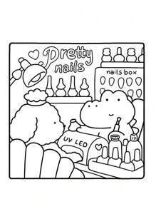 1pc Cozy Friends Coco Coloring Book Featuring Super Cute Animal Characters In Cozy Hygge Moments For Relaxation Children's Gifts, Cute Cartoon Coloring Books Gifts Toys For Girls And Boys Teen Kids Toys Wyo Colouring Book - Multicolor - View 6