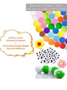 100/200Pcs 1cm/1.5cm Assorted Pompoms Multicolor Valentine Day Arts And Crafts Fuzzy Pom Poms Balls For DIY Creative Crafts Decorations, Christmas Gift Ideas, DIY Christmas Ornaments - Multicolor - View 27