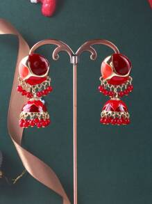 FANYINAN 2025 New Bohemian Style Colored Birdcage Drop Earrings With Faux Agate Beads For Women