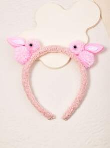 1pc Plush Teddy Bear Rabbit Ears Headband, Suitable For Daily Look, Easter Party, Holiday Gift, Valentine's Day Outfit, Back To School & Graduation Decoration