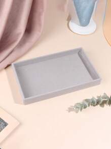 Luxury Soft Gray Velvet Jewelry Tray, Suitable For Rings, Earrings And Necklaces - Made Of Nylon, Elegant Tabletop Storage Display With Compartments For Earrings, Hoops And Gems, Jewelry Storage Organization Back To School