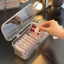1/4/5/15pcs Transparent Lid Storage Box, For Keeping Nail Polish, Bracelets, Necklaces, Jewelry Display Case, Portable Anti-Oxidation Bracelet Box