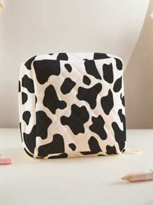 1pc/4pcs Cow Print Pattern Large Capacity Makeup Bag Set, Portable Cosmetic Storage Box, Travel Toiletry Bag, Suitable For Beach, Swimming Pool, Swimwear And Travel Storage - Multicolor - View 5