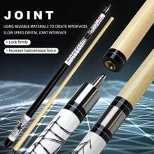 Professional Grade 1/2 Pool Cue Stick With 13mm Spider Pattern Tip, Made Of Selected Maple Wood With Sweat-Absorbing Leather Design, Suitable For Players Of All Levels - Black and White - View 5