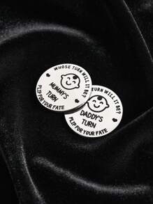 1pc Stainless Steel 'Mom/Dad Decision Maker' Novelty Coin, Double Sided Metal Commemorative Coin, Fun Toy & Gift, Random Pattern