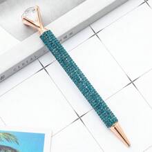 1-4pcs Creative Colorful Metal Sparkling Diamond-Embellished Ballpoint Pens With Retractable Nib, Suitable For School Office Writing Work, School Stationery, Gifts,Back To School .For Birthday Wedding Valentine's Day Gift