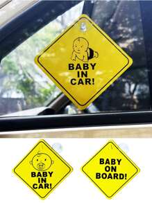 2 件装 Baby On Board 汽车吸盘贴纸，厚玻璃贴花，适合旅行