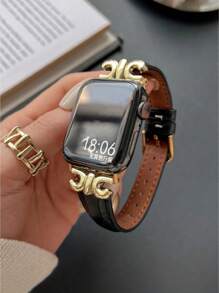 1PC Metal And Leather Strap Compatible With Apple Watch Band S10 42/46mm 49Ultra Elegant Women Bracelet For Apple Watch 9 8 7 6SE 5 4 3 2