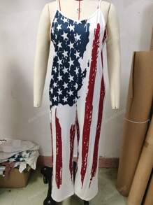 1pc Women Casual Random Floral Print Fashion Jumpsuit