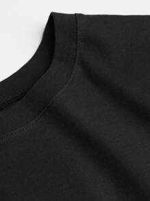 Men's Printed Crewneck T-Shirt, Summer LOVE ME OR HATE ME Print Comfortable All-Match Men's Top - màu đen - Xem 4