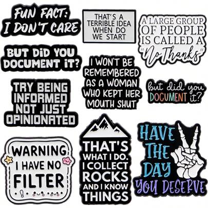 1 件鼓舞人心且有趣的引文珐琅翻领别针，可爱胸针徽章，适用于包包和衣服，连衣裙配饰别针，适用于衣服包饰，学校办公室配饰，衬衫夹克珠宝，圣诞节万圣节服装别针，教师礼物，万圣节配饰，教师节