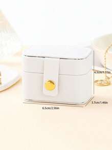 1 小型便携式 PU 皮革旅行珠宝盒，大容量戒指、项链、化妆品收纳盒，防水珠宝盒