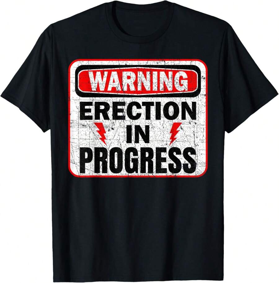 Men's Funny T-Shirt Graphic T-Shirt For Men Guitar Pick T-Shirt Soft Fabric, Breathable, Comfortable Short Sleeve T-Shirts Perfect For Summer - Roarin' Tees Cảnh báo sự cương cứng đang diễn ra - Xem 1