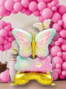 Globos decorativos con forma de mariposa con soportes, adecuados para fiestas, bodas, cumpleaños, baby showers y celebraciones del Día de la Madre con temática de mariposas
