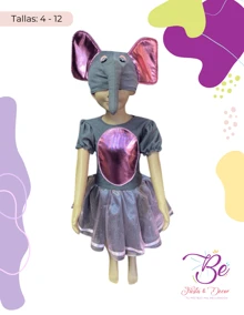 Disfraz Elefante Niña Infantil Festival Primavera Carnaval Escuela - Multicolor - Ver 3