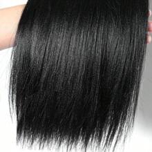 Light Yaki Straight Human Hair Bundels 1/3 Pcs Bundles Unprocessed Brazilian Virgin Remy Double Wefts Hair Extensions Natural Color For Women - Black - View 7