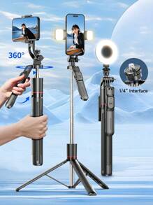 AXNEN Tripé Selfie para Smartphone de 170,8 cm - Tripé de Viagem Telescópico com Alça Estabilizadora e Rotação de 360°, Controle Remoto Sem Fio e Suporte de Telefone Destacável, Compatível com GoPro/Câmera/Smartphone/Android Pro MAX para Viagem, Vlogging, Vídeo e Foto