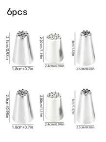 3pcs Grass Shaped Stainless Steel Icing Nozzles, Pastry Decorating Tools For Cream, Fondant, Chestnut Puree, Etc. - Silver - View 10