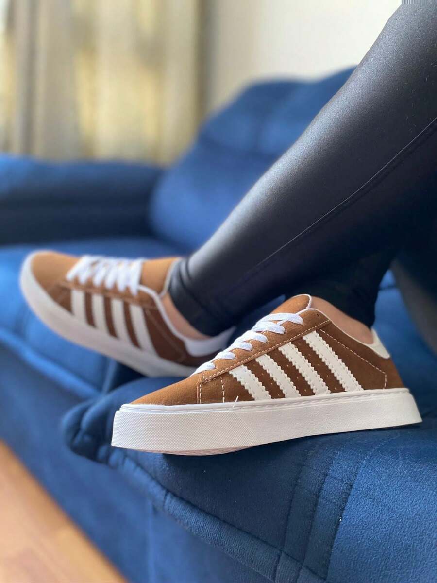 Women's Basic Sneakers Lace-Up Casual Shoes Super Light Suede Product - Lạc đà - Xem 1