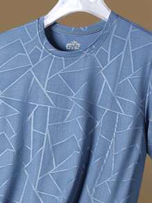 男士夏季速干短袖 T 恤，户外运动弹力透气健身 T 恤