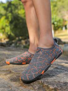 Outdoor Water Shoes For Men And Women, Quick Drying Aqua Shoes, Slip-On Water Sports Shoes, Suitable For Beach, Boating, Fitness, Summer - Gray Orange - View 4