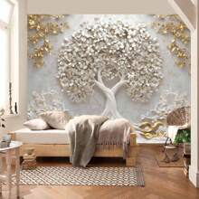 1 件 3D 浮雕树图案印花挂毯，现代涤纶方形装饰挂毯，适用于客厅和卧室装饰礼物生日毕业家居装饰墙壁装饰墙壁艺术海报家居装饰客厅挂毯适用于房间墙壁挂毯旗帜房间装饰用品