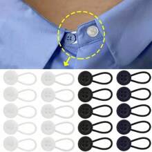 6/8/12 件衣领延长器，衬衫衣领延长器，纽扣延长器，衣领延长器，弹性纽扣延长器 - 彩色 - 查看 1