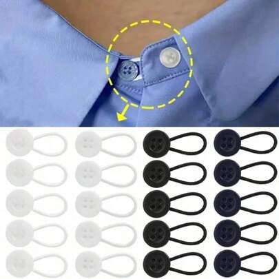 6/8/12pcs Collar Extender, Shirt Collar Extender, Button Extender, Collar Extender, Elastic Button Extender