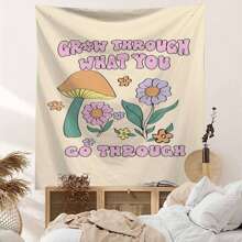 1 PC Inspirational Slogan Patterned Tapestry, Wall Decor Hanging, Room Decoration, Home Decor