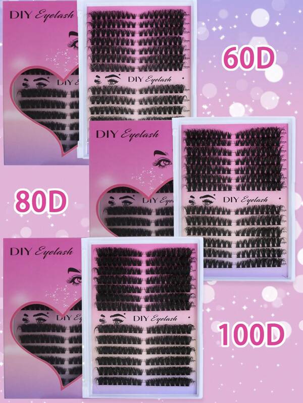 PALM LASHES 234Pcs Fluffy Lash Clusters 60D/80D/100D Cat Eye Lash Clusters Fluffy Cluster Eyelash Extensions Wispy Individual Lashes Premade Eyelash Clusters Left/Right Cluster Eyelash Extension D Curl Thick Mega Lash Clusters