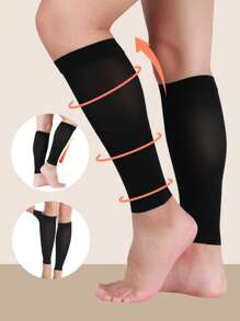 1 Pair 20-30mmHg High Compression Socks, Unisex, Women's Footless, Men's Short Compression Soccer Sports Socks, Suitable For Running, Travel, Work, Autumn - Multicolor - View 11