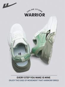 Warrior Fashionable Retro Men's Sports Shoes Spring And SummerLightweightComfortableBreathableRunning ShoesModest Style Casual Yet SleeksneakersApplicable Throughout The Yearwear-ResistingAll-Day WearTraining Sneakers - White/Green - View 7