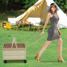 55L Foldable Cart Large Capacity Rolling Cart With 360° Rotatable Wheels Outdoor Camping Hiking Pinic Foldable Organizer Foldable Box For Store Home Office Kitchen Green - Green - View 8