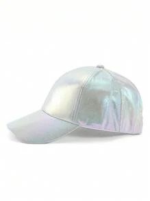 1pc Couple Patent Leather Brim Street Wear Sun-Shielding Decorated Baseball Cap