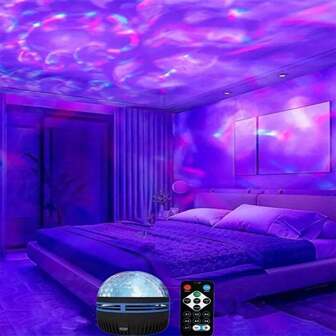 1pc USB Ripple Projection Lamp, 7 Color Changing, Suitable For Bedroom, Adult Game Room, Home Theater, Room Decor, Valentine's Day Gift, Camping, Wedding Decoration Gifts Birthday Graduation Christmas Decorations Home Christmas Gifts Christmas Decor