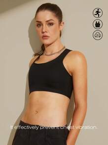 1pc Women Minimalist Seamless Sports Bra Shaping Top, Enhancing Bust, Smooth & Comfortable