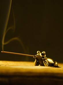 1 件/2 件-1 套复古纯铜小青蛙雕像，创意汽车饰品装饰，办公桌装饰，（冥想青蛙可用作茶宠、香炉、室内香薰架） - 銅色 - 查看 7