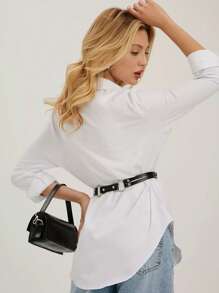 Women's Fashion Gothic PU Leather Cinch Belt, Street Style Versatile For Daily Wear, Parties, And Outfits