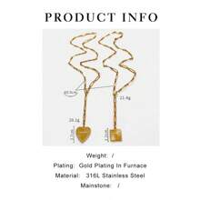 1pc New Minimalist Chic Stainless Steel Heart And Snake Pendant Necklace For Women