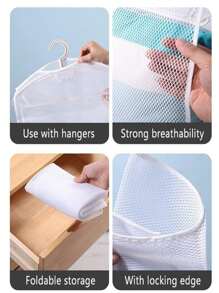 1pc Polyester Pillow Drying Rack, Foldable Pillow Drying Rack, Toy Washing Drying Mesh Bag, Home Balcony Clothes Drying Rack