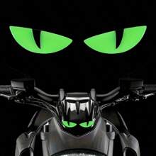 1 Pair Motorcycle Glow In The Dark Evil Eye Stickers, Motorcycle Small Devil Cat Eye Stickers, Creative Motorcycle Decals, Suitable For Motorcycle And Car Decoration