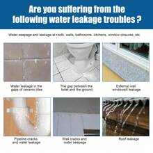 1 Piece Of Transparent Waterproof Adhesive, Transparent Waterproof Coating, Leak-Proof Adhesive For Roofs, Bathrooms, Balconies After Tile Removal. It Is Suitable For Waterproofing Roofs, Bathrooms, Kitchens, And Walls Without Damaging Tiles.