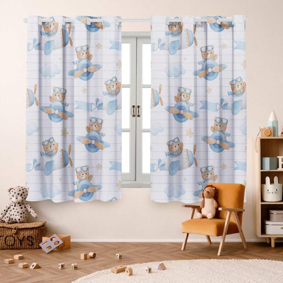 Children's Curtain Encantos 2.00 X 1.50 Decoration, Baby Room, Baby, Girl, Boy - Hoa oải hương - Xem 1