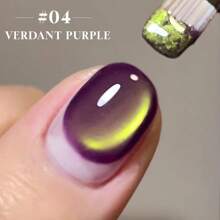 Esmalte de Unha Miss Comoy 15ml Efeito Olho de Gato com Bolhas do Oceano, Novo Lançamento Quente da Primavera e Verão de 2025, Verde Jade Duradouro, Rosa Água Dourada, Azul e Roxo, Pó Magnético de Miçangas Delicado com Ótima Aderência, Esmalte Gel Olho de Gato Comumente Usado em Salões de Beleza