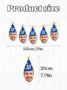 Faixa de chapéu de aniversário personalizada, faixa de foto de rosto de aniversário personalizada, faixa de aniversário, faixa de cabeça personalizada em uma faixa para formatura do Dia das Mães, multifuncional, durável, ornamental, reutilizável, requintado, elegante, de alta qualidade, colorido, moderno, personalizado, único, presentes ideais para ele, presentes ideais para ela, namorado, pai, namorada, mãe, família, amigos, sala de chá, casa, jardim, escritório, para aniversários, para o Dia dos Namorados, para o Dia das Mães, para aniversários, para o Dia dos Pais, para formatura, para casamentos, para inauguração de casa, renovação da casa