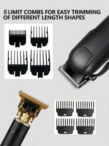 Set de 2 piezas cortadora de pelo y recortadora profesional negra, carga USB, kit inalámbrico de corte de pelo de alta calidad para barberos y uso doméstico, herramienta de belleza y arreglo personal para salón - regalo navideño o para el Día del Padre, Capacidad de la batería: 1500mAh + 600mAh