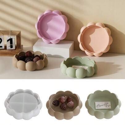 Silicone Lotus Flower Edge Mold DIY Fragrance Bead Gypsum Storage Dish Epoxy Resin Jewelry Mold