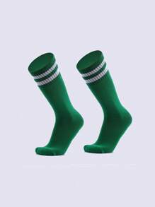 1 Pair Kids Breathable Striped Sports Socks, Thin Knee-High Soccer Socks For Boys Girls, Versatile Socks For Children Aged 2-12 - Multicolor - View 24